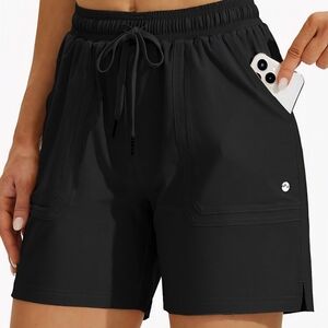 Women's 5" Black Drawstring Active Shorts
